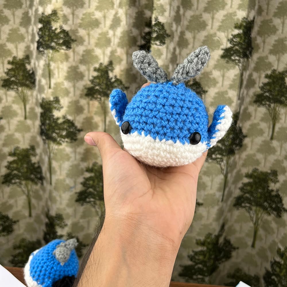 meet our crochet amigurumi plushie flipper the whale . 